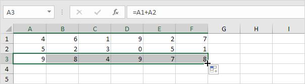 Formula Copied Across